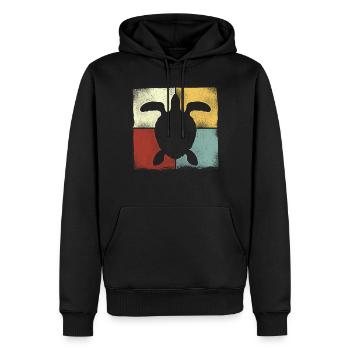 Sea Turtle Tortoise Retro Vintage - Sweat à capuche Premium bio Homme - noir - Devant - Nico (187cm)
