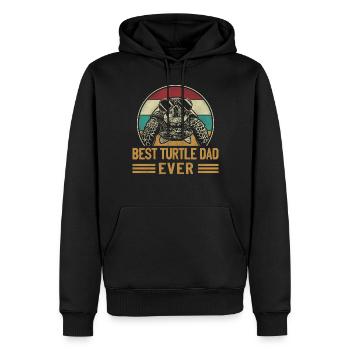 Tortue de mer Tortue Papa Rétro - Sweat à capuche Premium bio Homme - noir - Devant - Nico (187cm)