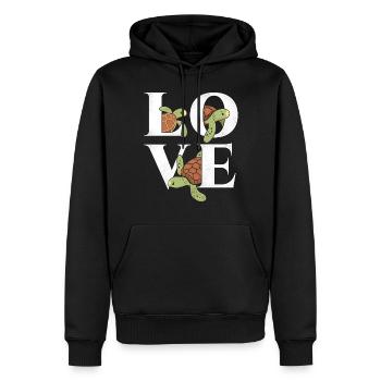 Sea Turtle Tortoise Love - Männer Premium Bio Hoodie - Schwarz - Vorne - Nico (187cm)
