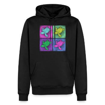 Sea Turtle Tortoise Retro Vintage - Sweat à capuche Premium bio Homme - noir - Devant - Nico (187cm)