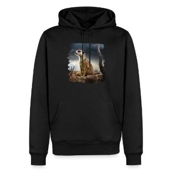 Lémuriens Suricates réalistes Lémurien - Sweat à capuche Premium bio Homme - noir - Devant - Nico (187cm)