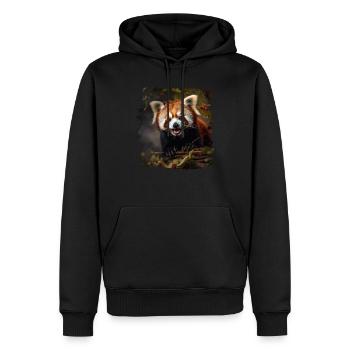 Petit Panda Panda Roux réaliste Pandas - Sweat à capuche Premium bio Homme - noir - Devant - Nico (187cm)