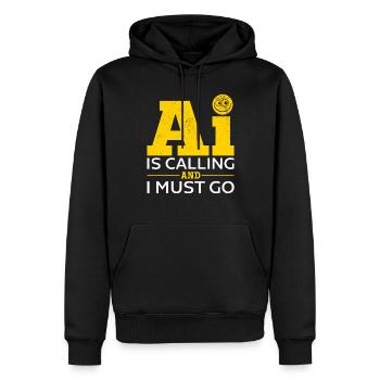 Artificial Intelligence - AI Is Calling And I Must - Männer Premium Bio Hoodie - Schwarz - Vorne - Nico (187cm)