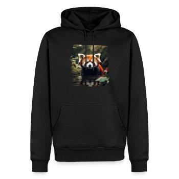 Petit Panda Panda Roux réaliste Pandas - Sweat à capuche Premium bio Homme - noir - Devant - Nico (187cm)