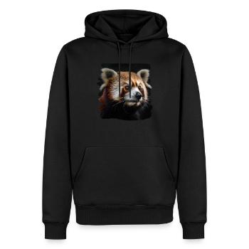 Petit Panda Panda Roux réaliste Pandas - Sweat à capuche Premium bio Homme - noir - Devant - Nico (187cm)