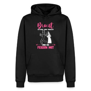 Braut Hochzeit Heiraten Junggesellenabschied - Männer Premium Bio Hoodie - Schwarz - Vorne - Nico (187cm)