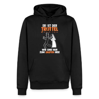 Bräutigam Hochzeit Heiraten Junggesellenabschied - Männer Premium Bio Hoodie - Schwarz - Vorne - Nico (187cm)
