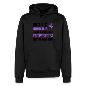 Umgebautes Hüft-oma-design Für Eine Oma Nach Einer - Sweat à capuche Premium bio Homme - noir - Devant - Nico (187cm)