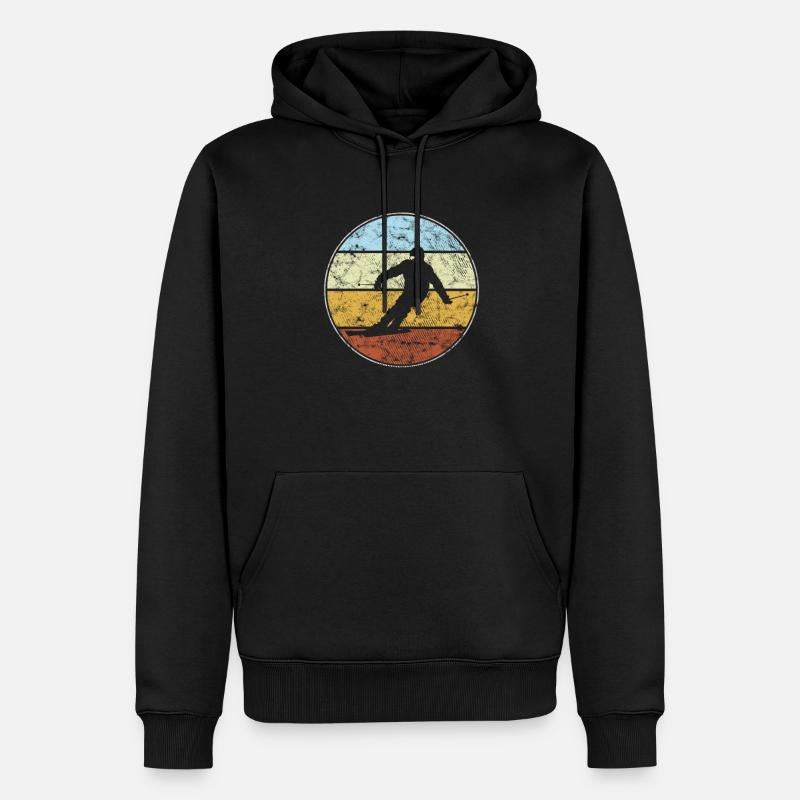 Ski rétro - Sweat à capuche Premium bio Homme - noir