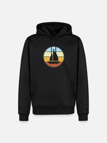 Rétro de la voile - Sweat à capuche Premium bio Homme - noir