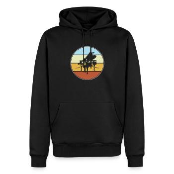 Klavier Retro - Männer Premium Bio Hoodie - Schwarz - Vorne - Nico (187cm)