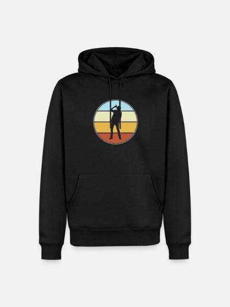 Sänger Retro - Männer Premium Bio Hoodie - Schwarz