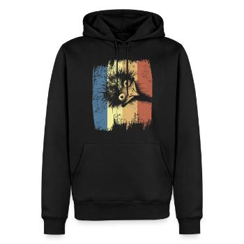 Vogelstrauss Emu Strauß Lustiger Vogel Retro - Männer Premium Bio Hoodie - Schwarz - Vorne - Nico (187cm)