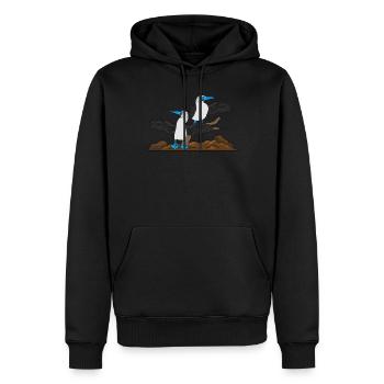 Fou à pieds bleus - Sweat à capuche Premium bio Homme - noir - Devant - Nico (187cm)