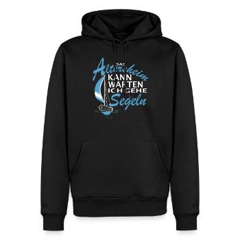 Das Altersheim kann warten. Ich gehe Segeln - - Männer Premium Bio Hoodie - Schwarz - Vorne - Nico (187cm)