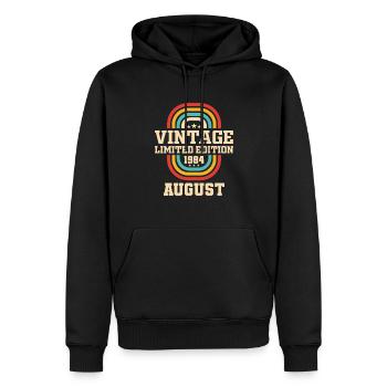 39. Geburtstag August Jahrgang 1984 Vintage - Männer Premium Bio Hoodie - Schwarz - Vorne - Nico (187cm)