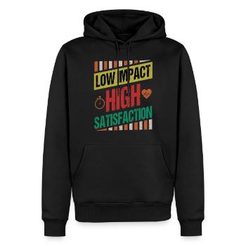 Low Impact Workout Fitness Übung Körperkraft - Männer Premium Bio Hoodie - Schwarz - Vorne - Nico (187cm)