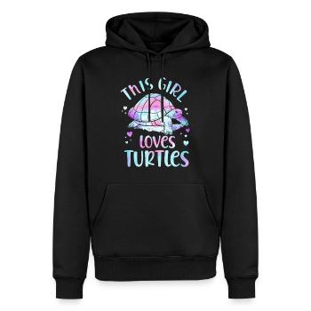 Sea Turtle Tortoise Watercolor - Männer Premium Bio Hoodie - Schwarz - Vorne - Nico (187cm)
