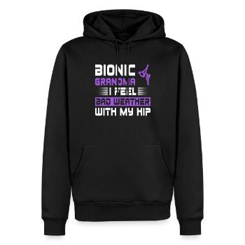 Bionic Hip Oma Design Für Eine Bionic Aftermarket - Männer Premium Bio Hoodie - Schwarz - Vorne - Nico (187cm)