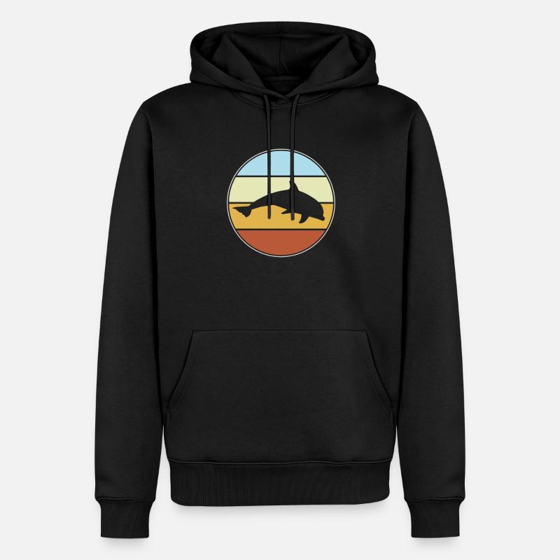 Dauphin Rétro - Sweat à capuche Premium bio Homme - noir