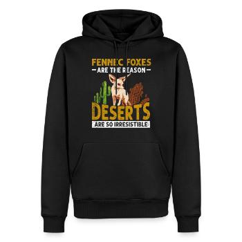 Les déserts de renards Fennek sont irrésistibles - Sweat à capuche Premium bio Homme - noir - Devant - Nico (187cm)