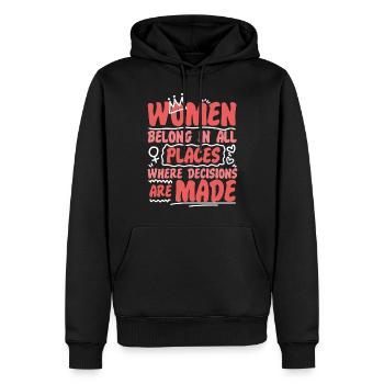 Feminist Women Belong In All - Männer Premium Bio Hoodie - Schwarz - Vorne - Nico (187cm)