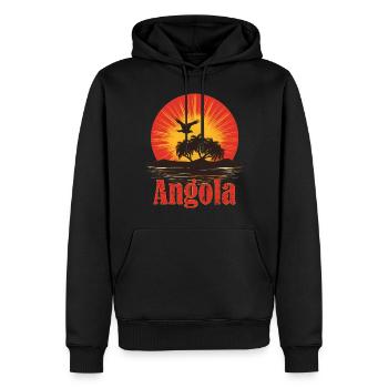 Angola Drapeau angolais Vintage Coucher de soleil Souvenir Fierté - Sweat à capuche Premium bio Homme - noir - Devant - Nico (187cm)