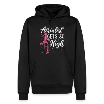 Acrobatie aérienne sur soie Cirque Acrobatique - Sweat à capuche Premium bio Homme - noir - Devant - Nico (187cm)