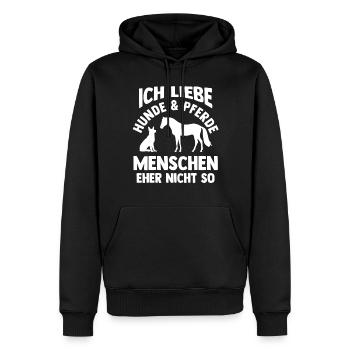 Hunde Pferdeliebhaber Hundeliebhaber Pferde - Männer Premium Bio Hoodie - Schwarz - Vorne - Nico (187cm)