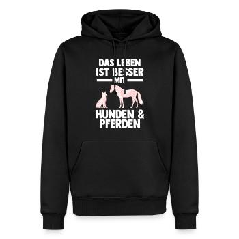 Hunde Pferdeliebhaber Hundeliebhaber Pferde - Männer Premium Bio Hoodie - Schwarz - Vorne - Nico (187cm)