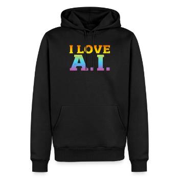 Ai Artificial Intelligence - I Love Ai - Männer Premium Bio Hoodie - Schwarz - Vorne - Nico (187cm)