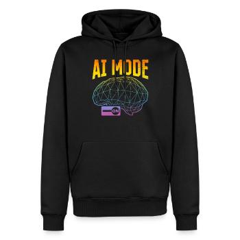 Mode AI activé - Machine Learning Artificial Intellige - Sweat à capuche Premium bio Homme - noir - Devant - Nico (187cm)