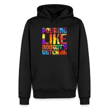 Fluid Painting Pouring Like Nobody's Watching - Männer Premium Bio Hoodie - Schwarz - Vorne - Nico (187cm)