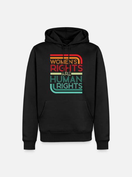Feminist Retro Women's Rights Are - Men’s Premium Organic Hoodie - black