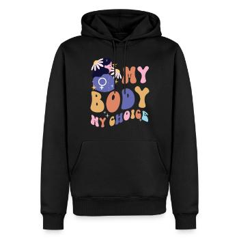 Feminist My Body My Choice - Men’s Premium Organic Hoodie - black - Front - Nico (187cm)