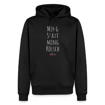 Ming Stadt Ming Kölsch Kölle Kölner Karneval Köln - Männer Premium Bio Hoodie - Schwarz - Vorne - Nico (187cm)