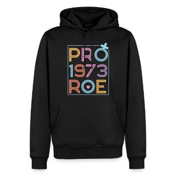 Féministe Pro 1973 Roe - Sweat à capuche Premium bio Homme - noir - Devant - Nico (187cm)