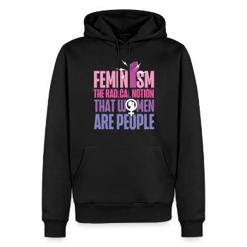 Le féminisme féministe Le radical - Sweat à capuche Premium bio Homme - noir - Devant - Nico (187cm)