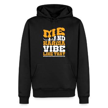 Me And Karma Vibe Like That - Men’s Premium Organic Hoodie - black - Front - Nico (187cm)