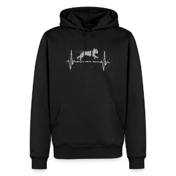 Frenchie French Bulldog Heartbeat Agility - Sweat à capuche Premium bio Homme - noir - Devant - Nico (187cm)