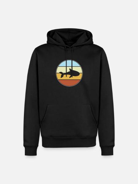 Fish Retro - Men’s Premium Organic Hoodie - black