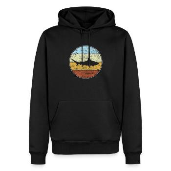 Hai Retro - Männer Premium Bio Hoodie - Schwarz - Vorne - Nico (187cm)
