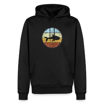 Fisch Retro - Männer Premium Bio Hoodie - Schwarz - Vorne - Nico (187cm)