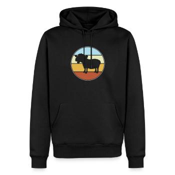 Schaf Retro - Männer Premium Bio Hoodie - Schwarz - Vorne - Nico (187cm)