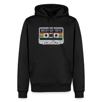 1972 Année | Le meilleur de 1972 | 1972 Musique rétro - Sweat à capuche Premium bio Homme - noir - Devant - Nico (187cm)