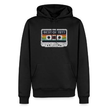 1977 Jahrgang | Best of 1977 | 1977 Retro Musik - Männer Premium Bio Hoodie - Schwarz - Vorne - Nico (187cm)