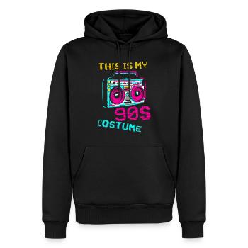 C’est mon costume des années 90 - Sweat à capuche Premium bio Homme - noir - Devant - Nico (187cm)