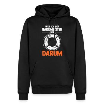 Rettungsschwimmer Bademeister - Männer Premium Bio Hoodie - Schwarz - Vorne - Nico (187cm)