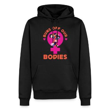 Les féministes bannissent leur corps - Sweat à capuche Premium bio Homme - noir - Devant - Nico (187cm)