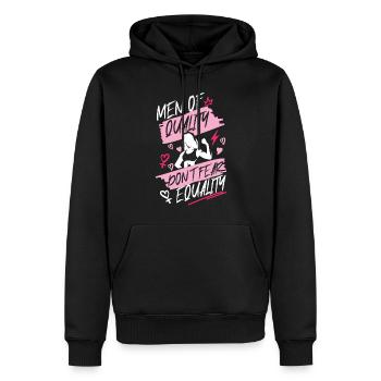 Feminist Men Of Quality Don't Fear - Männer Premium Bio Hoodie - Schwarz - Vorne - Nico (187cm)